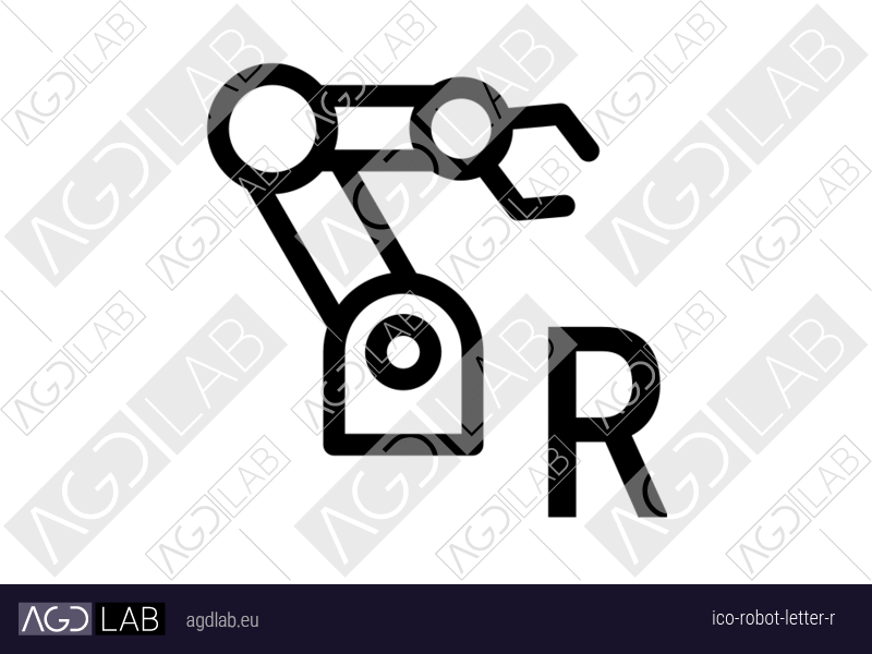 Robot letter R icon