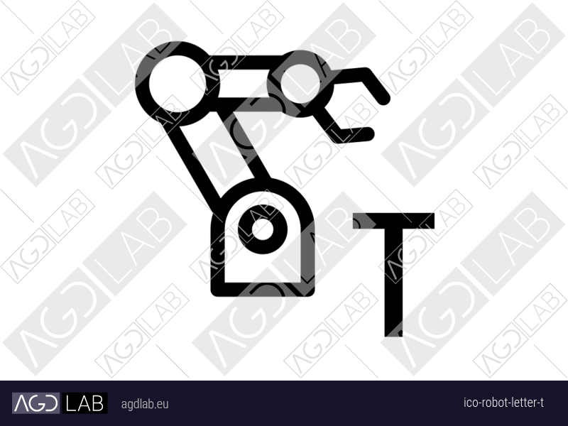 Robot letter T icon