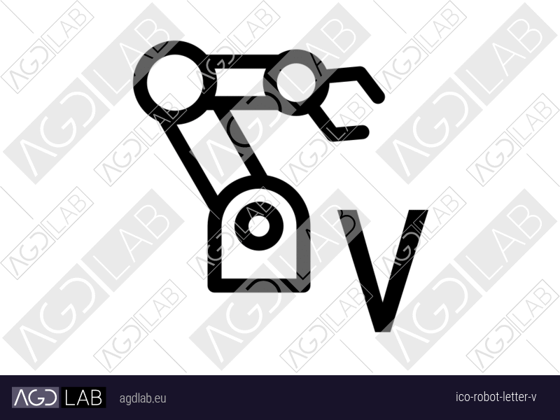 Robot letter V icon