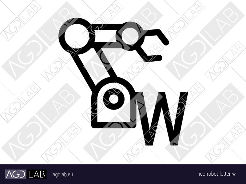 Robot letter W icon
