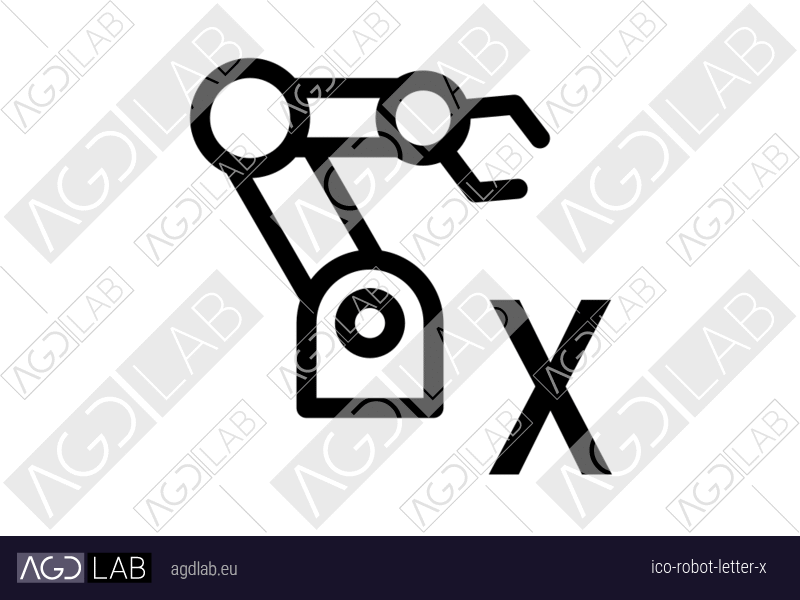 Robot letter X icon