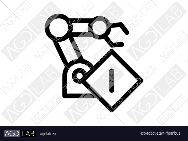 Robot start rhombus icon