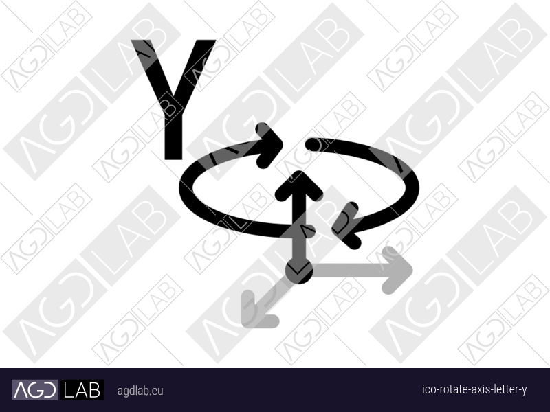 Rotate axis letter Y icon