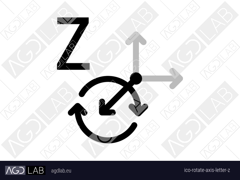Rotate axis letter Z icon