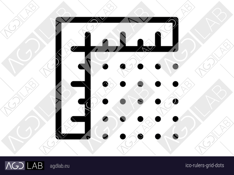 Rulers grid dots icon