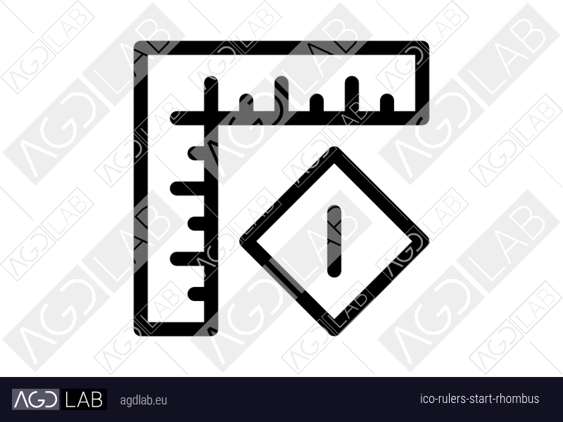 Rulers start rhombus icon