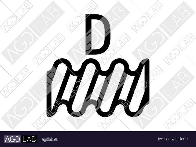 Screw letter D icon
