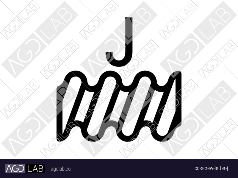 Screw letter J icon