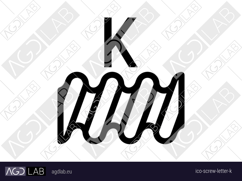 Screw letter K icon
