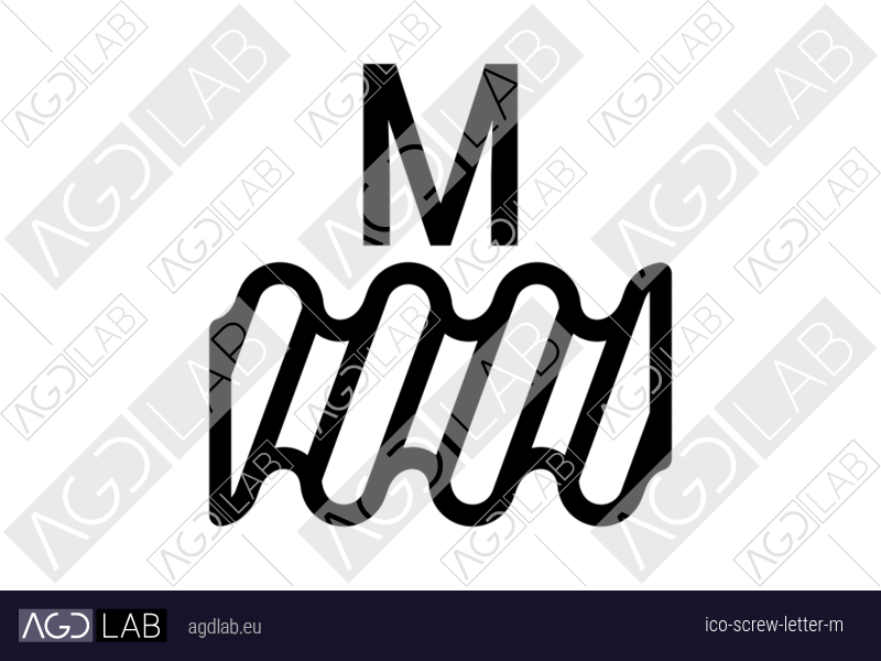Screw letter M icon