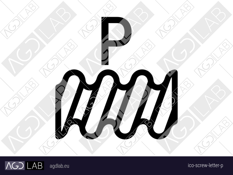Screw letter P icon