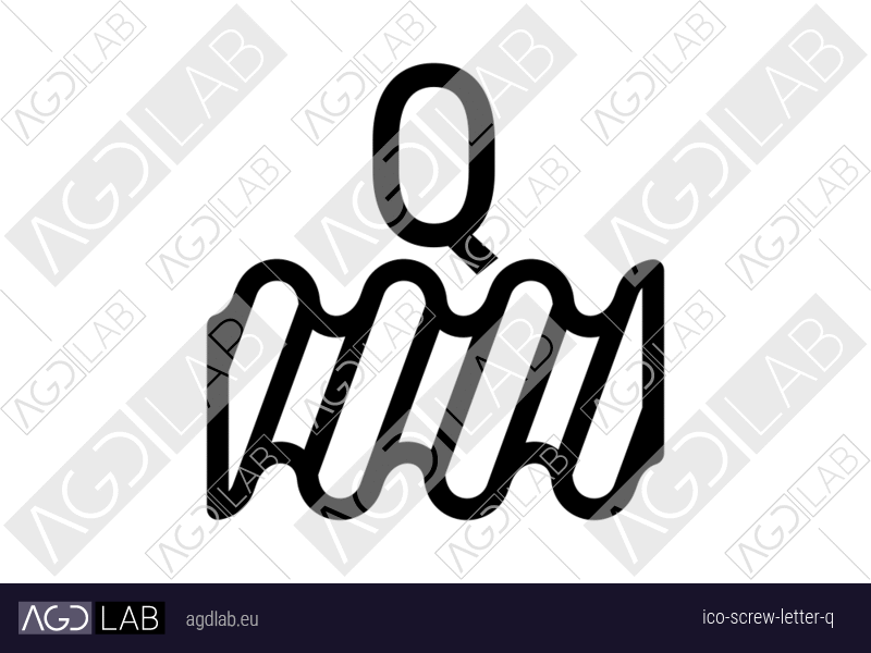 Screw letter Q icon