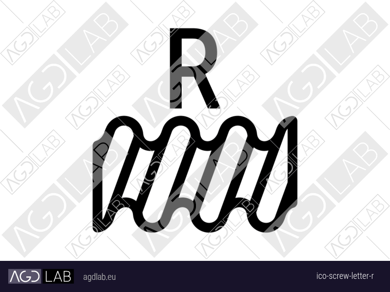 Screw letter R icon