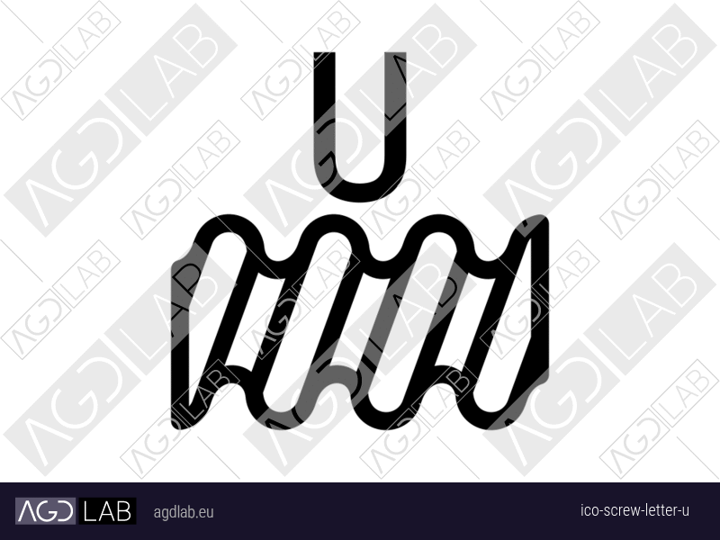 Screw letter U icon
