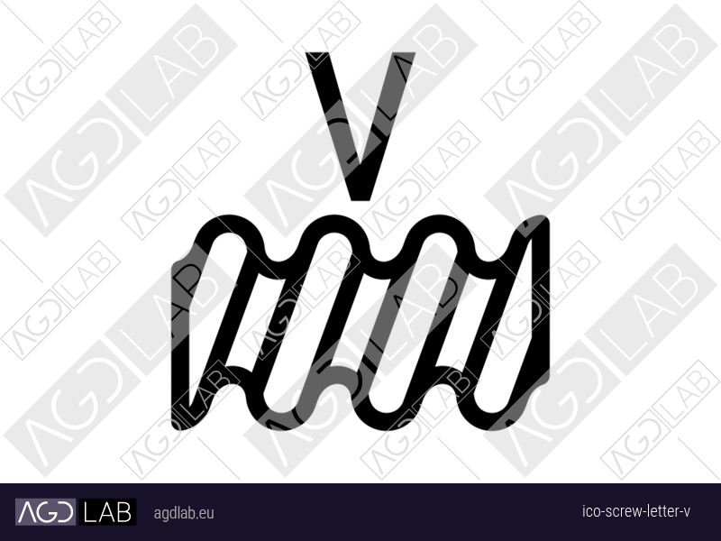 Screw letter V icon