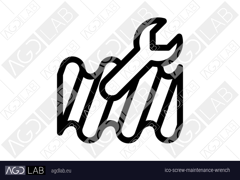 Screw maintenance wrench icon