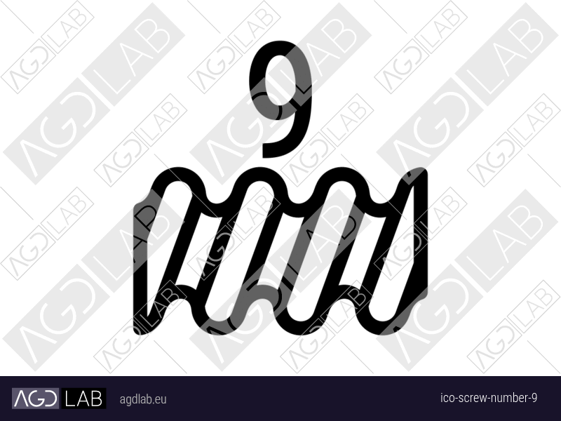 Screw number 9 icon