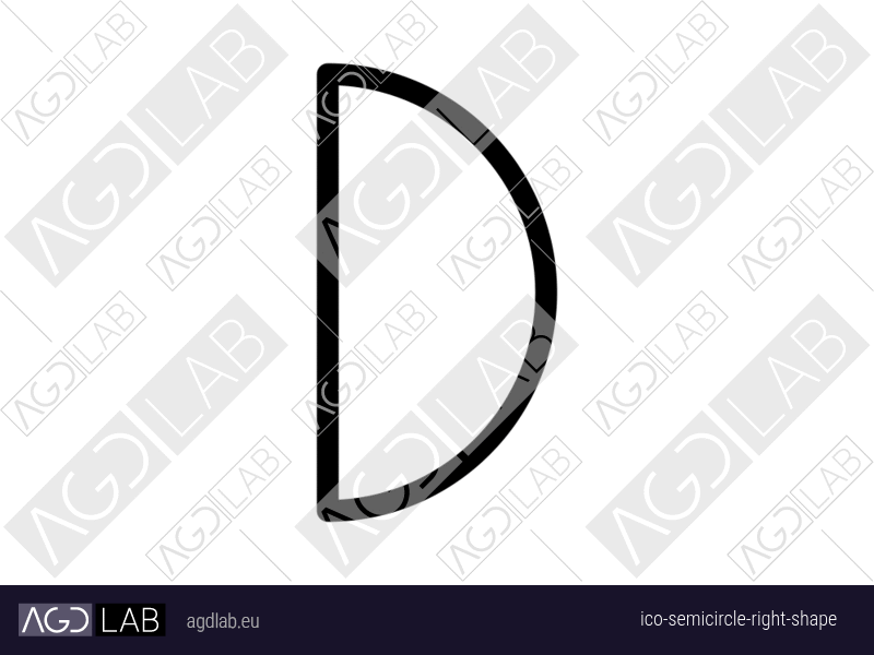 Semicircle right shape icon