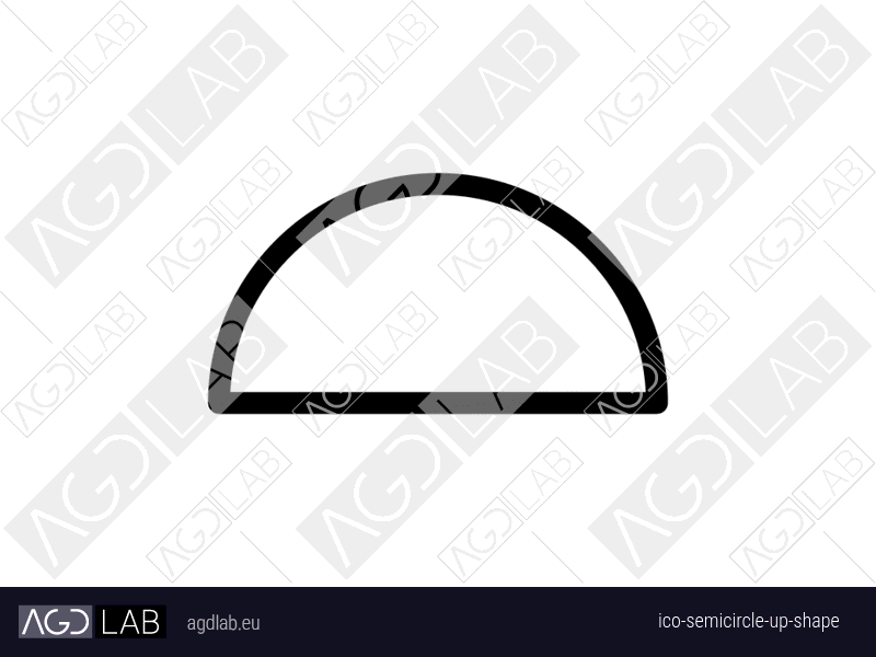 Semicircle up shape icon