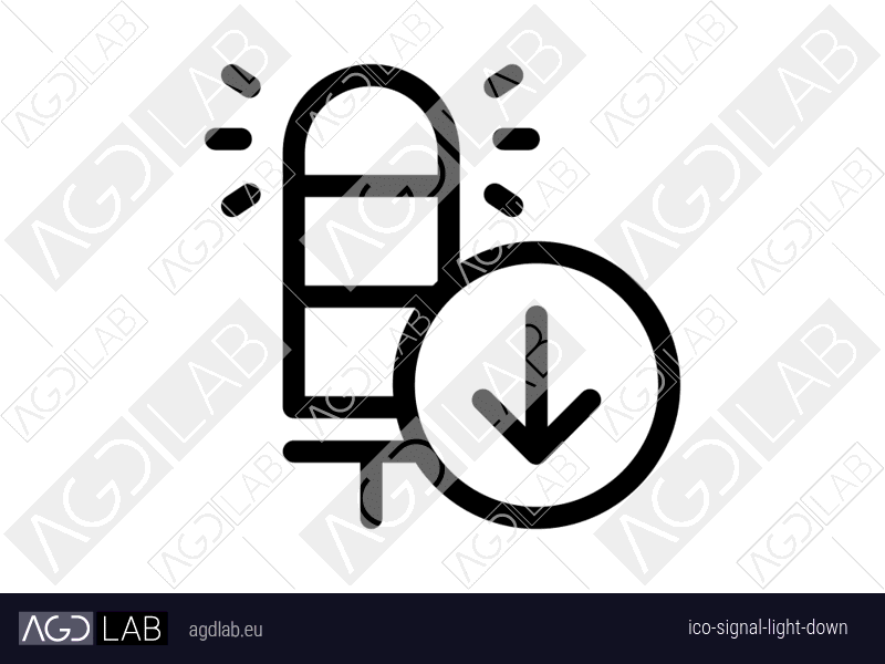 Signal light down icon