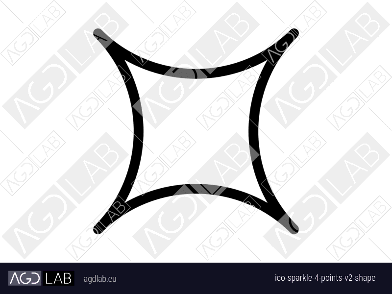 Sparkle 4 points alternative version shape icon