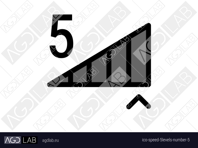 Speed 5levels number 5 icon