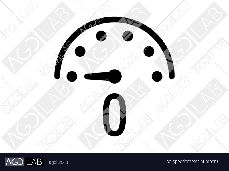 Speedometer number 0 icon