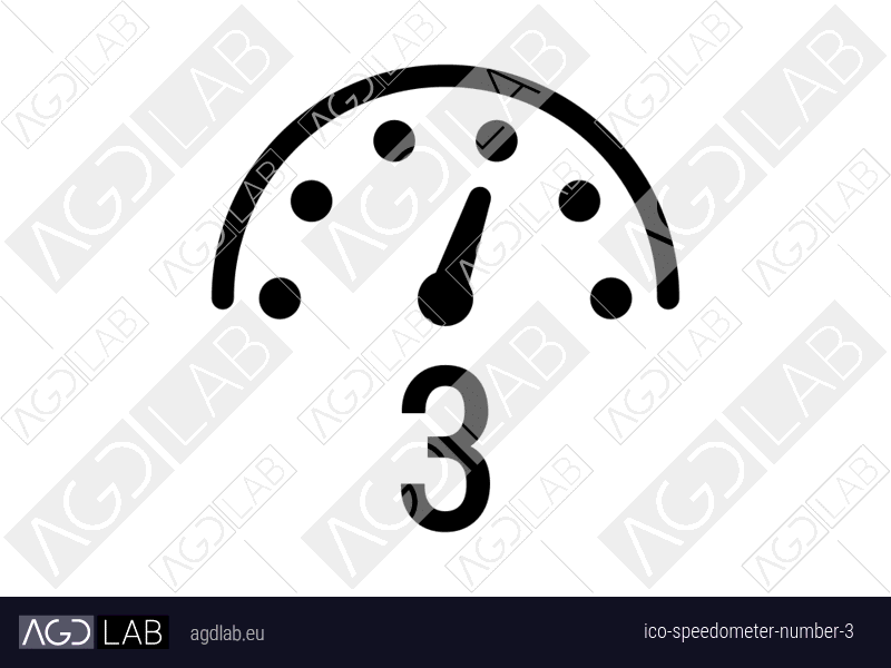 Speedometer number 3 icon