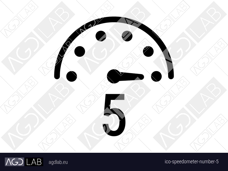 Speedometer number 5 icon