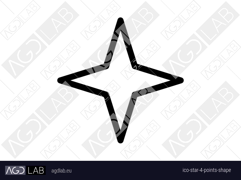 Star 4 points shape icon