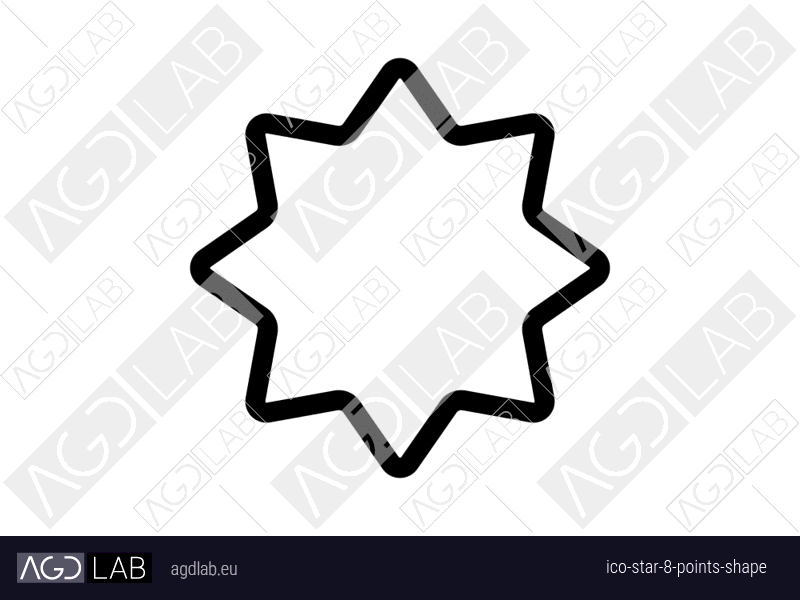 Star 8 points shape icon