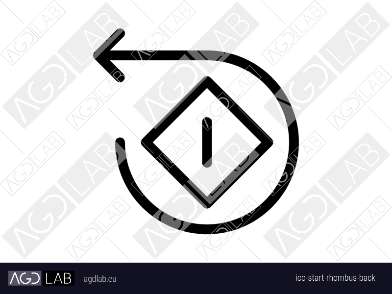 Start rhombus back icon