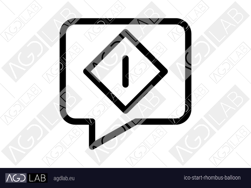 Start rhombus balloon icon