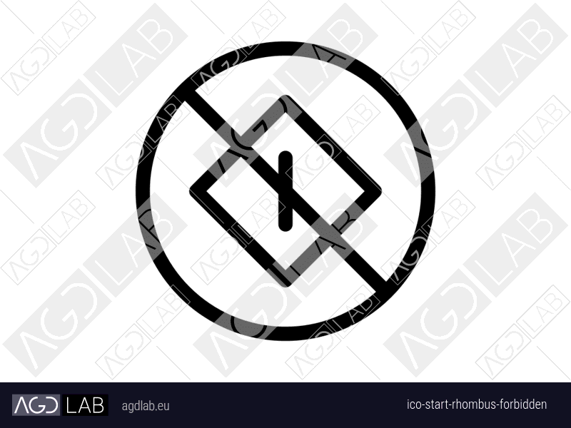 Start rhombus forbidden icon