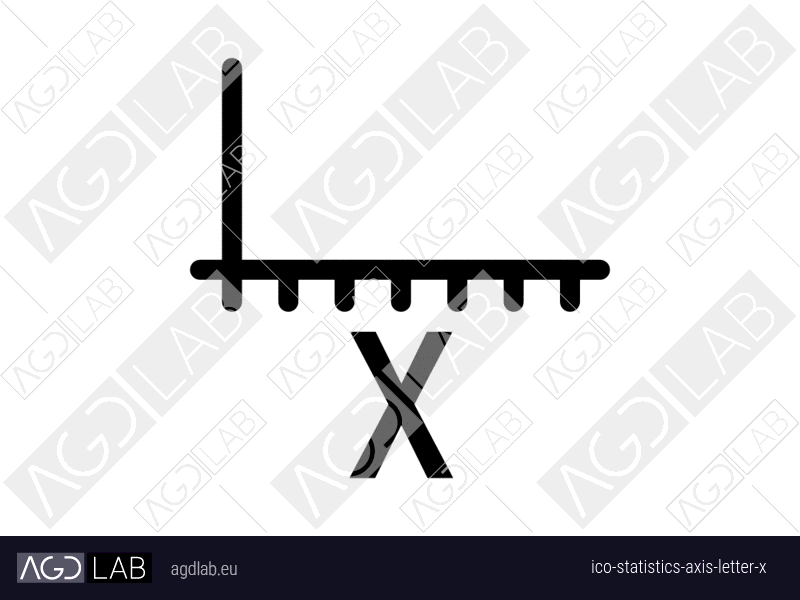 Statistics axis letter X icon