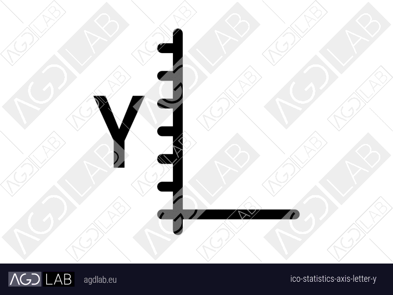 Statistics axis letter Y icon