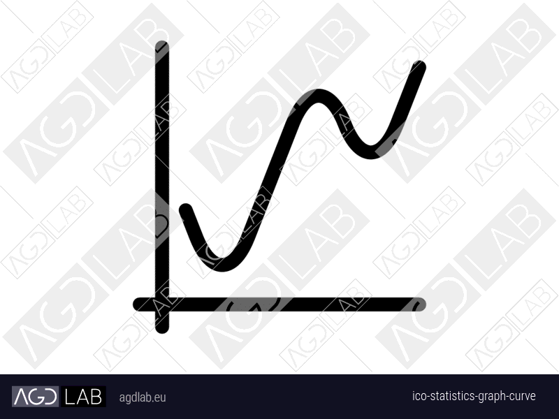 Statistics graph curve icon