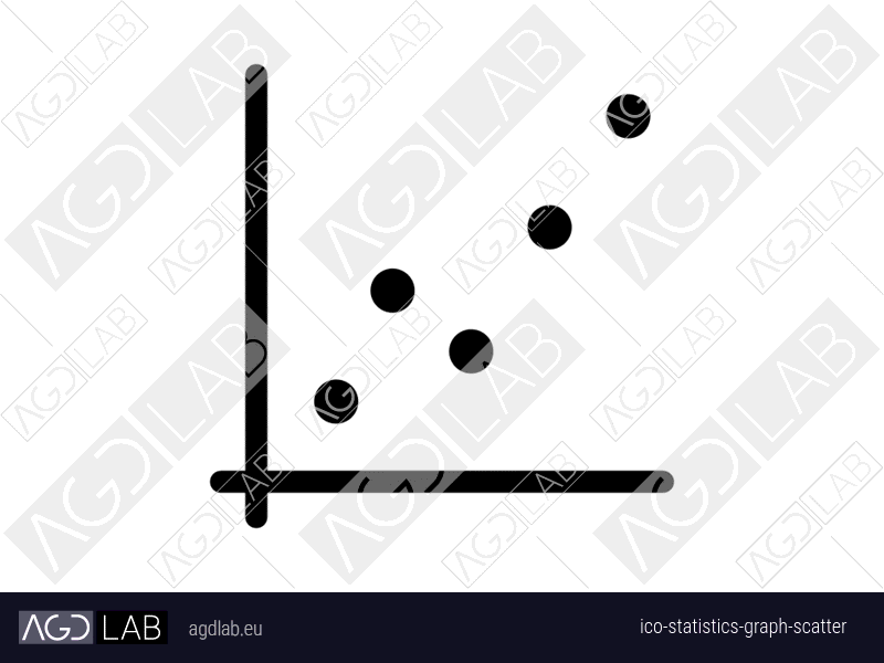 Statistics graph scatter icon