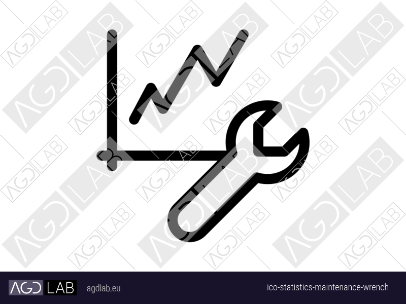 Statistics maintenance wrench icon