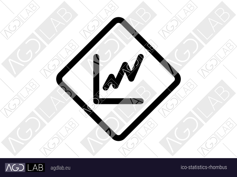 Statistics rhombus icon
