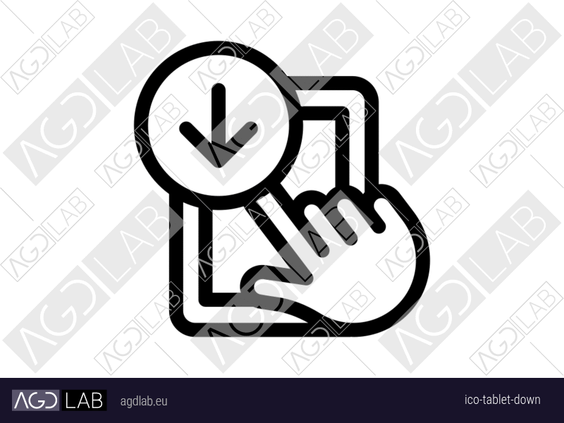Tablet down icon