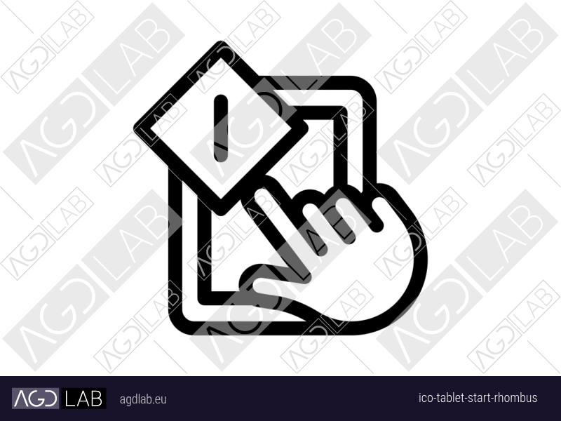 Tablet start rhombus icon