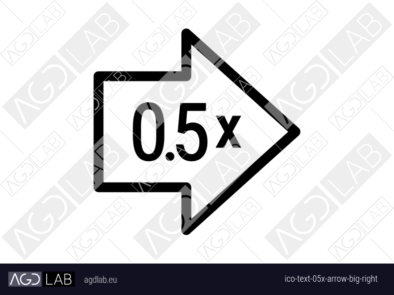 Text 0.5x arrow big right icon