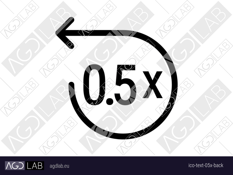 Text 0.5x back icon