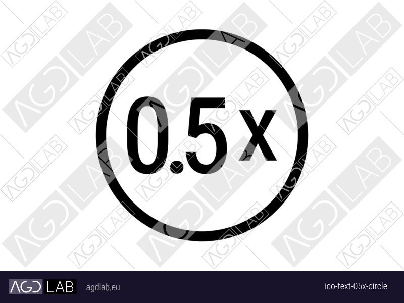 Text 0.5x circle icon