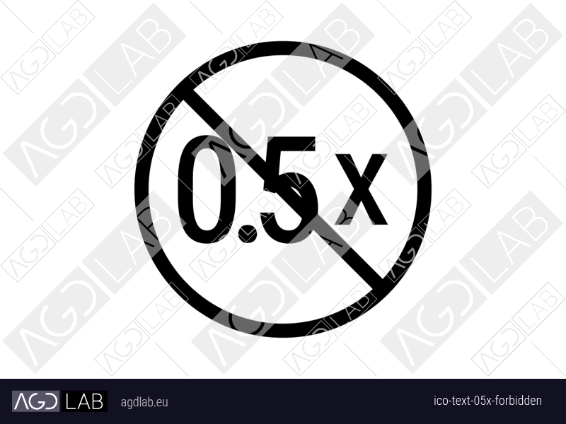 Text 0.5x forbidden icon