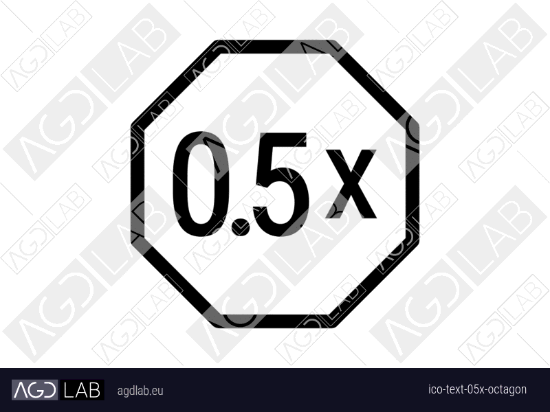 Text 0.5x octagon icon