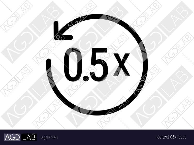 Text 0.5x reset icon