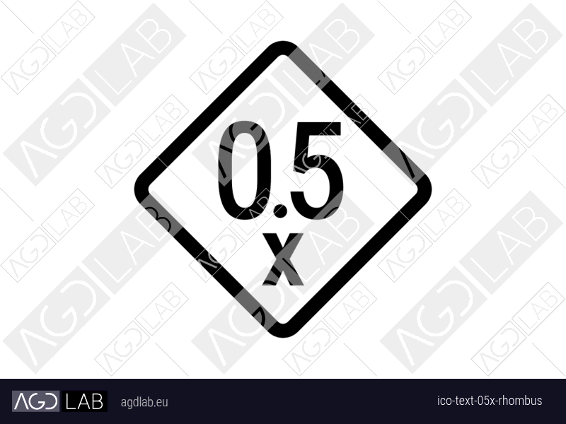 Text 0.5x rhombus icon