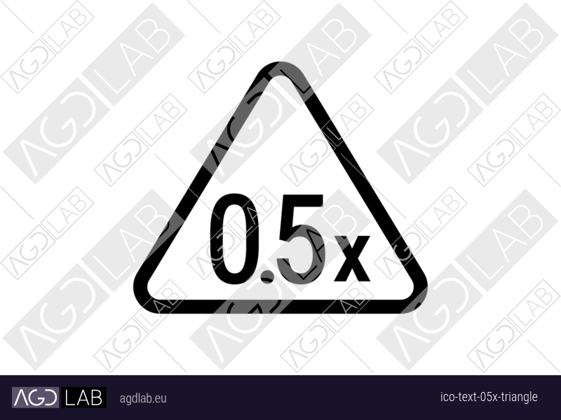 Text 0.5x triangle icon
